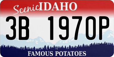 ID license plate 3B1970P