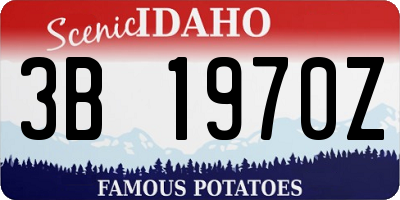ID license plate 3B1970Z