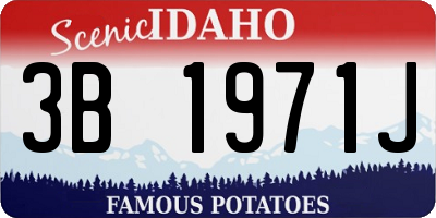ID license plate 3B1971J