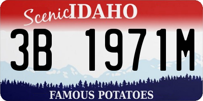 ID license plate 3B1971M