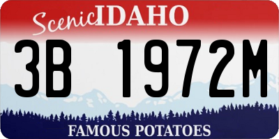 ID license plate 3B1972M