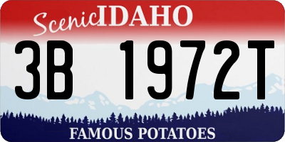 ID license plate 3B1972T