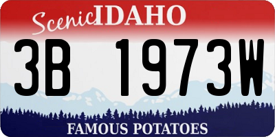ID license plate 3B1973W