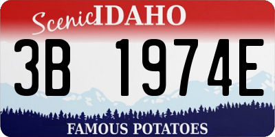 ID license plate 3B1974E