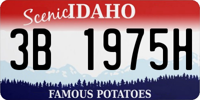 ID license plate 3B1975H
