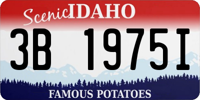 ID license plate 3B1975I