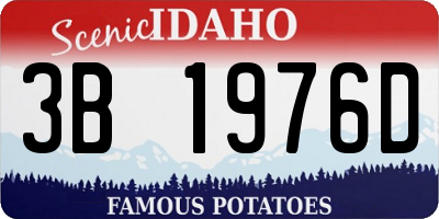 ID license plate 3B1976D