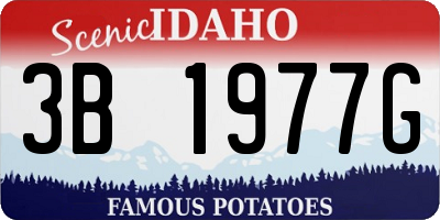 ID license plate 3B1977G