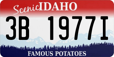 ID license plate 3B1977I