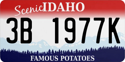 ID license plate 3B1977K