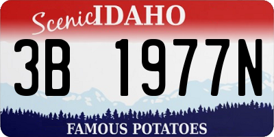 ID license plate 3B1977N