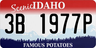 ID license plate 3B1977P