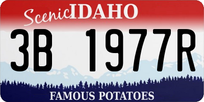 ID license plate 3B1977R