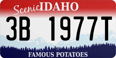 ID license plate 3B1977T