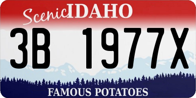 ID license plate 3B1977X
