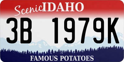 ID license plate 3B1979K