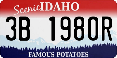 ID license plate 3B1980R