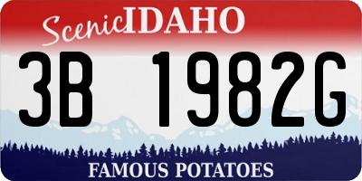 ID license plate 3B1982G