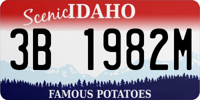 ID license plate 3B1982M