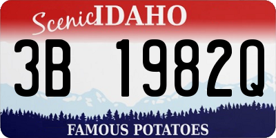 ID license plate 3B1982Q