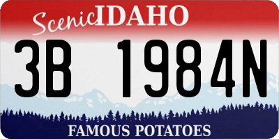 ID license plate 3B1984N