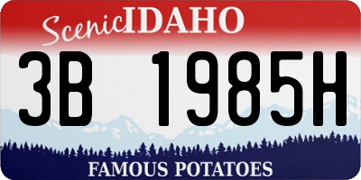 ID license plate 3B1985H