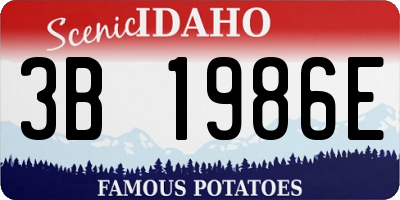 ID license plate 3B1986E