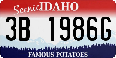 ID license plate 3B1986G