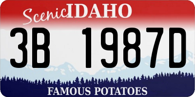 ID license plate 3B1987D