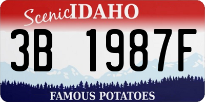 ID license plate 3B1987F