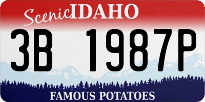 ID license plate 3B1987P