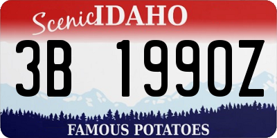 ID license plate 3B1990Z