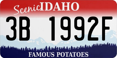 ID license plate 3B1992F