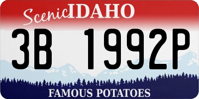 ID license plate 3B1992P