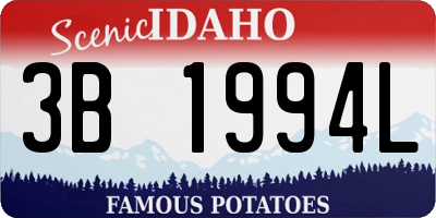ID license plate 3B1994L