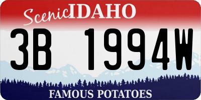 ID license plate 3B1994W