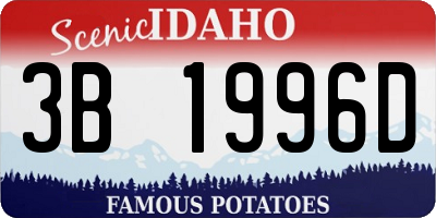 ID license plate 3B1996D