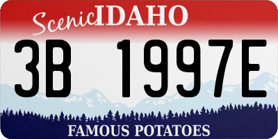 ID license plate 3B1997E
