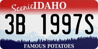 ID license plate 3B1997S