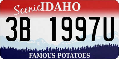 ID license plate 3B1997U