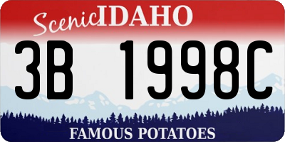 ID license plate 3B1998C