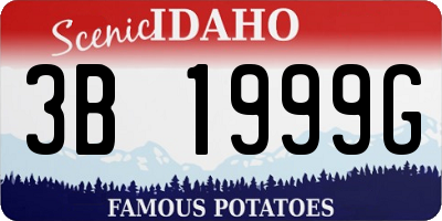ID license plate 3B1999G