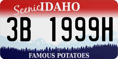 ID license plate 3B1999H