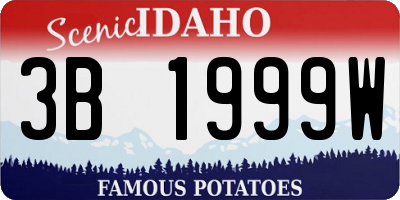 ID license plate 3B1999W