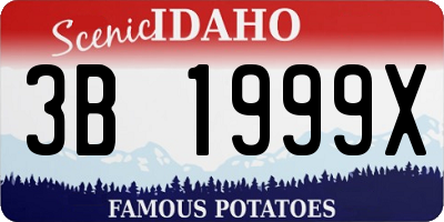 ID license plate 3B1999X