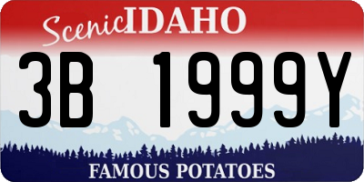 ID license plate 3B1999Y
