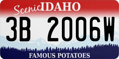 ID license plate 3B2006W