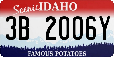 ID license plate 3B2006Y