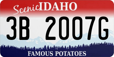 ID license plate 3B2007G