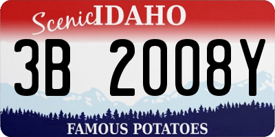 ID license plate 3B2008Y